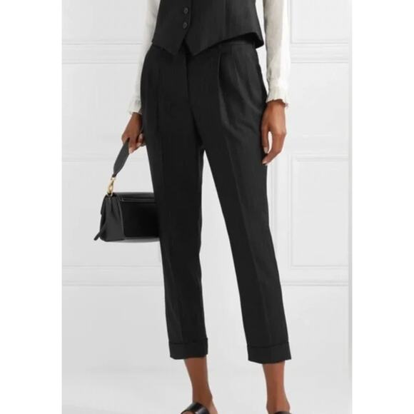 NWT! Nili Lotan 10 Slouchy $575 Virgin Wool Montana Dress Pants Pleated Black - Picture 4 of 13